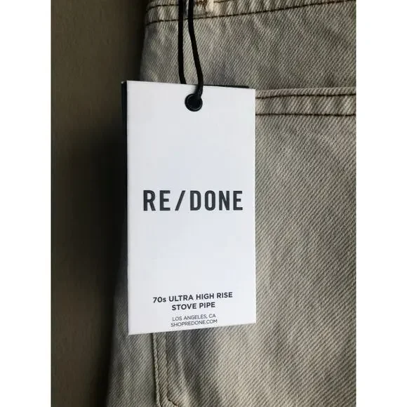 New Re/Done Women Cream Denim Jeans Size 27